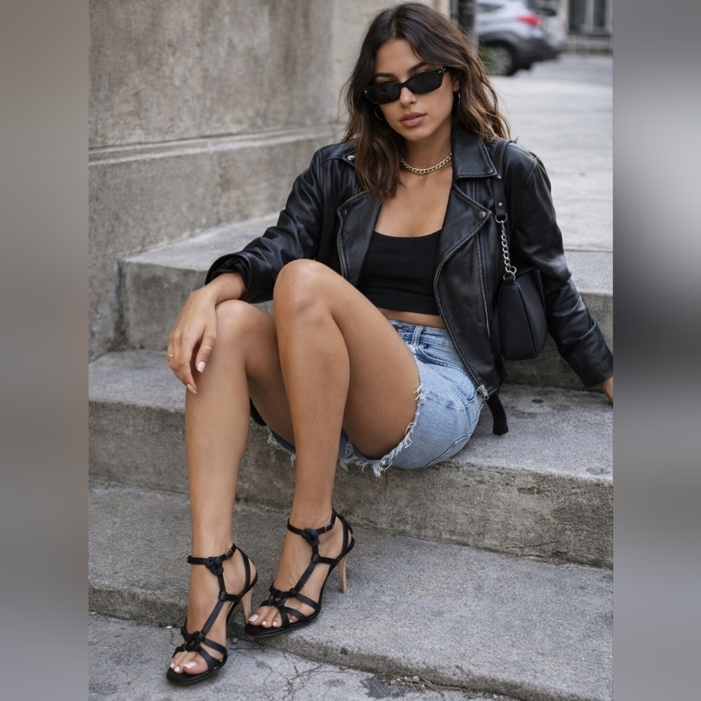 Lanvin Silk Knot Heeled Sandals Black